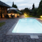 Preview: GFK-Pool ROMAINE 920x370x160 cm mit Oberflurrollladen