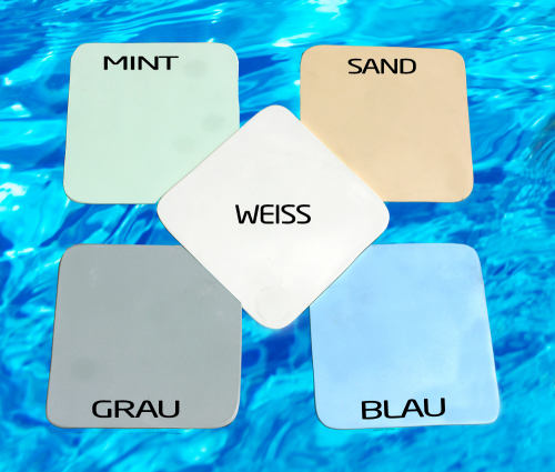 GFK Pool Detente 9 Plage | 960x400x155cm mit Oberflurrollladen Abdeckung