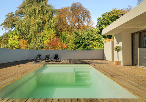 MON de PRA Bay 77 | 700x360x150cm GFK Pool Set mit Wärmepumpe + Poolroboter