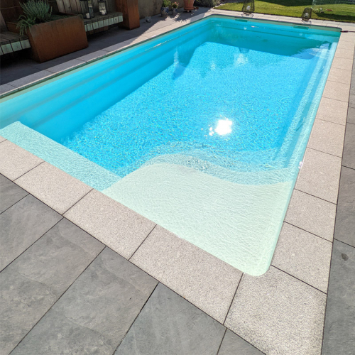 MON de PRA Unique 7 | 710x360x150cm GFK Pool Set mit Wärmepumpe + Poolroboter