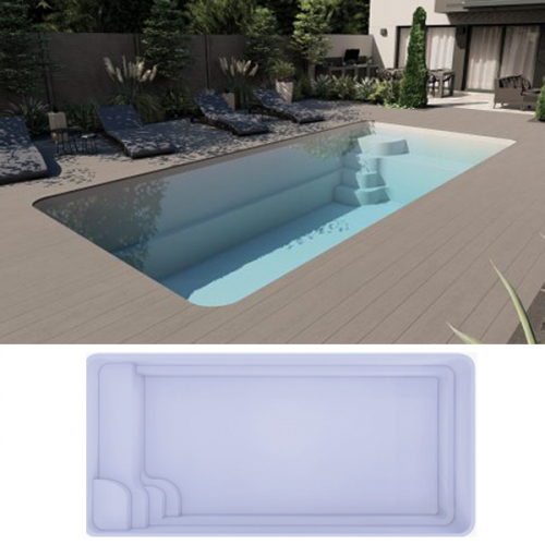 GFK Pool Karen 6 | 600x330x146cm Set mit Wärmepumpe + Poolroboter