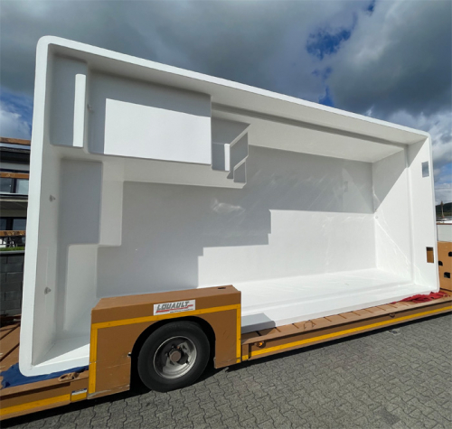 MON de PRA Kubyka 63 | 630x350x150cm GFK Pool Set + Wärmepumpe + Poolroboter