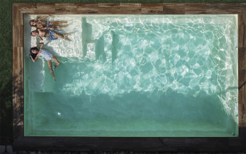 Preview: MON de PRA Kubyka 63 | 630x350x150cm GFK Pool Set + Wärmepumpe + Poolroboter