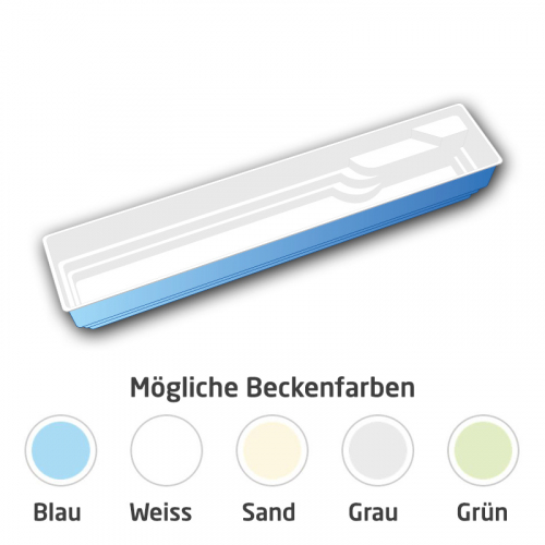 MON de PRA Lane 10 | 970x210x150cm GFK Pool Set