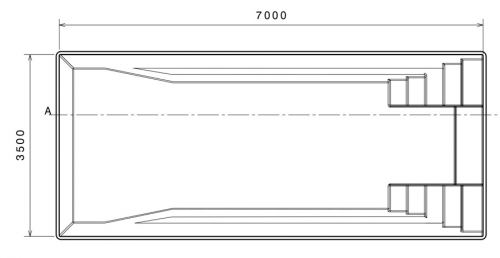 PID Tilos 700x350x150cm GFK Pool Set