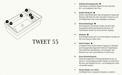 Preview: MON de PRA Tweet 45 | 410x243x150cm GFK Pool Set