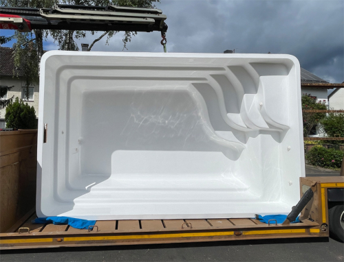 MON de PRA Unique 5 | 510x310x150cm GFK Pool Set mit Wärmepumpe + Poolroboter