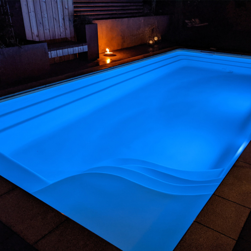 MON de PRA Unique 6 | 610x330x150cm GFK Pool Set mit Wärmepumpe + Poolroboter