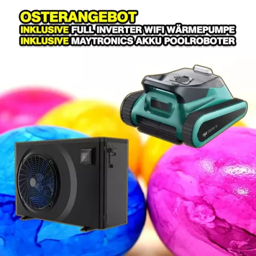 Preview: Nashira 8 Ceramic de Luxe Set | 800x380x150cm + Wärmepumpe + Poolroboter