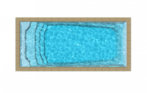 GFK Pool Octalia 850x365x148cm mit Oberflurrollladen
