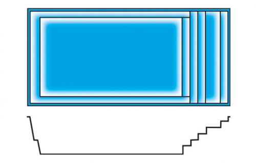 GFK Pool Orlando 10 | 1100x400x148cm mit Unterflurrollladen