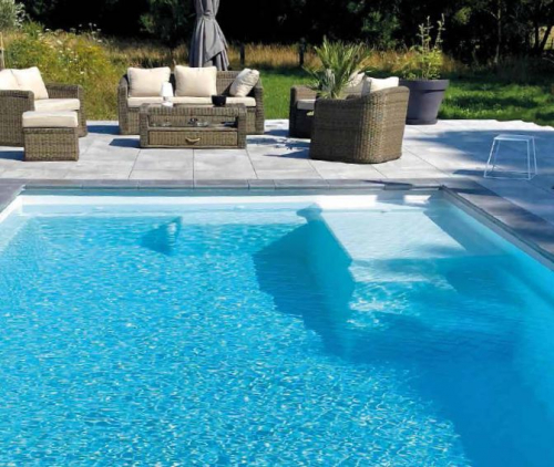 Preview: MON de PRA Kubyka 63 | 630x350x150cm GFK Pool Set + Wärmepumpe + Poolroboter