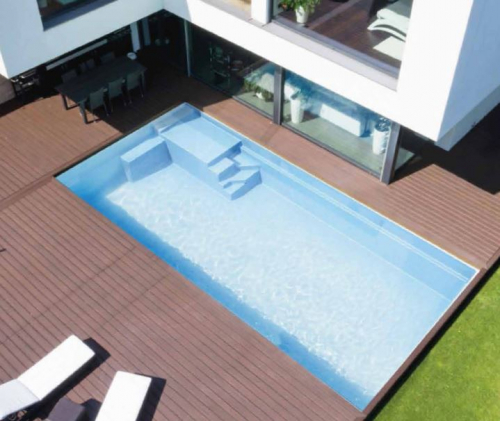 MON de PRA Kubyka 63 | 630x350x150cm GFK Pool Set mit Wärmepumpe + Poolroboter