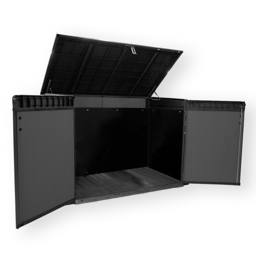 Filterbox - Technikbox Classic XL | Holzoptik in Dunkelgrau | inkl. 3 Multiplexplatten | DIY | ohne Inhalt