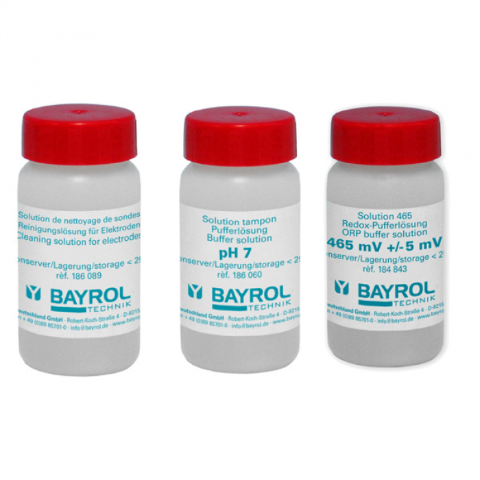 BAYROL Set Pufferlösung 465 mV + pH 7,0 + Reinigungslösung