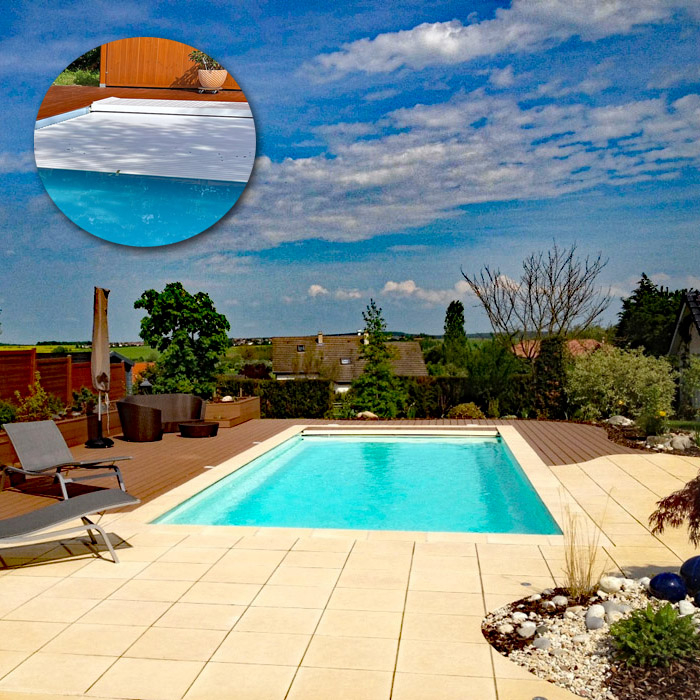 GFK Pool Orlando 10 | 1100x400x148cm mit Unterflurrollladen