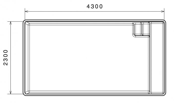 PID Saria 430x230x150cm GFK Pool Set