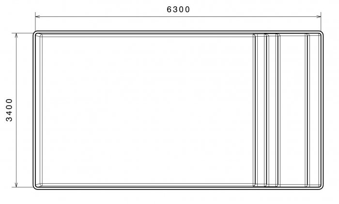 PID Thilia 630x340x150cm GFK Pool Set