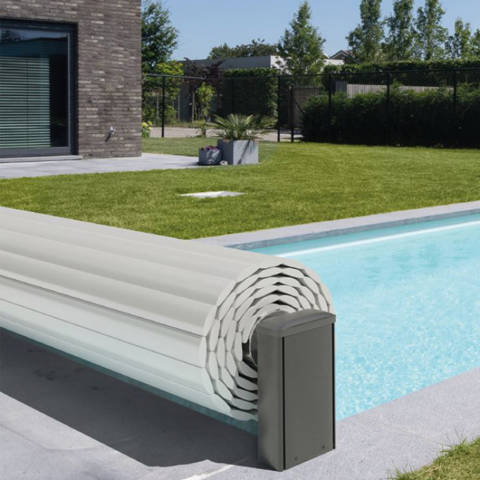 GFK Pool Karen 8 | 800x380x146cm Set mit Oberflurrollladen