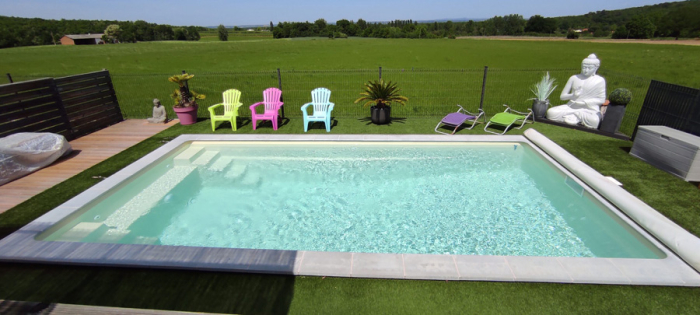 PID Tilos 700x350x150cm GFK Pool Set