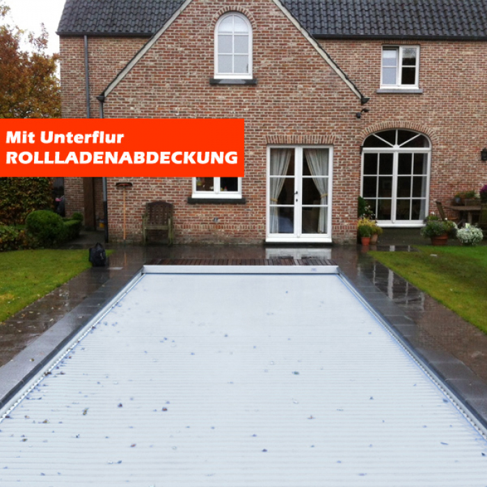 GFK Pool Plaisance 900 | 1010x400x150 cm mit Unterflurrollladen