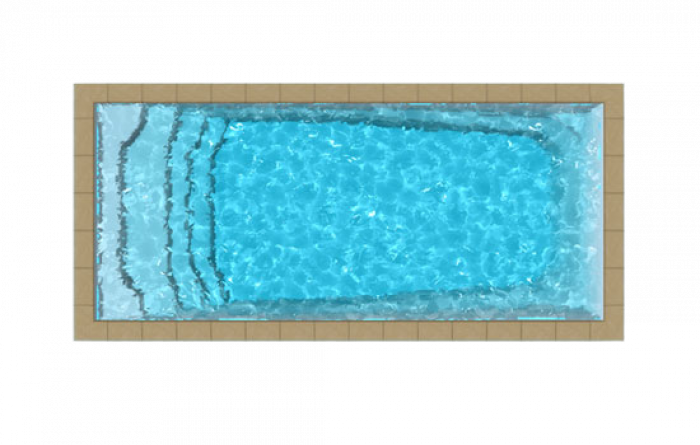 GFK Pool Octalia 850x365x148cm mit Oberflurrollladen